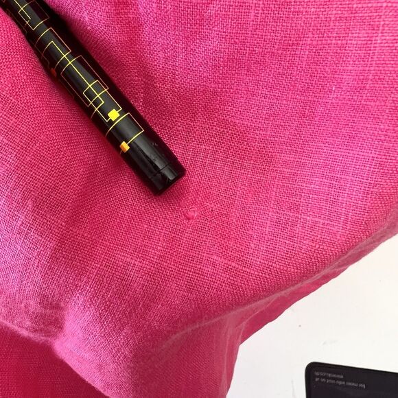 (Defect) Christopher Calvin Blouse Women's Top Plus Size 2X Fuchsia Linen USA - Picture 7 of 12